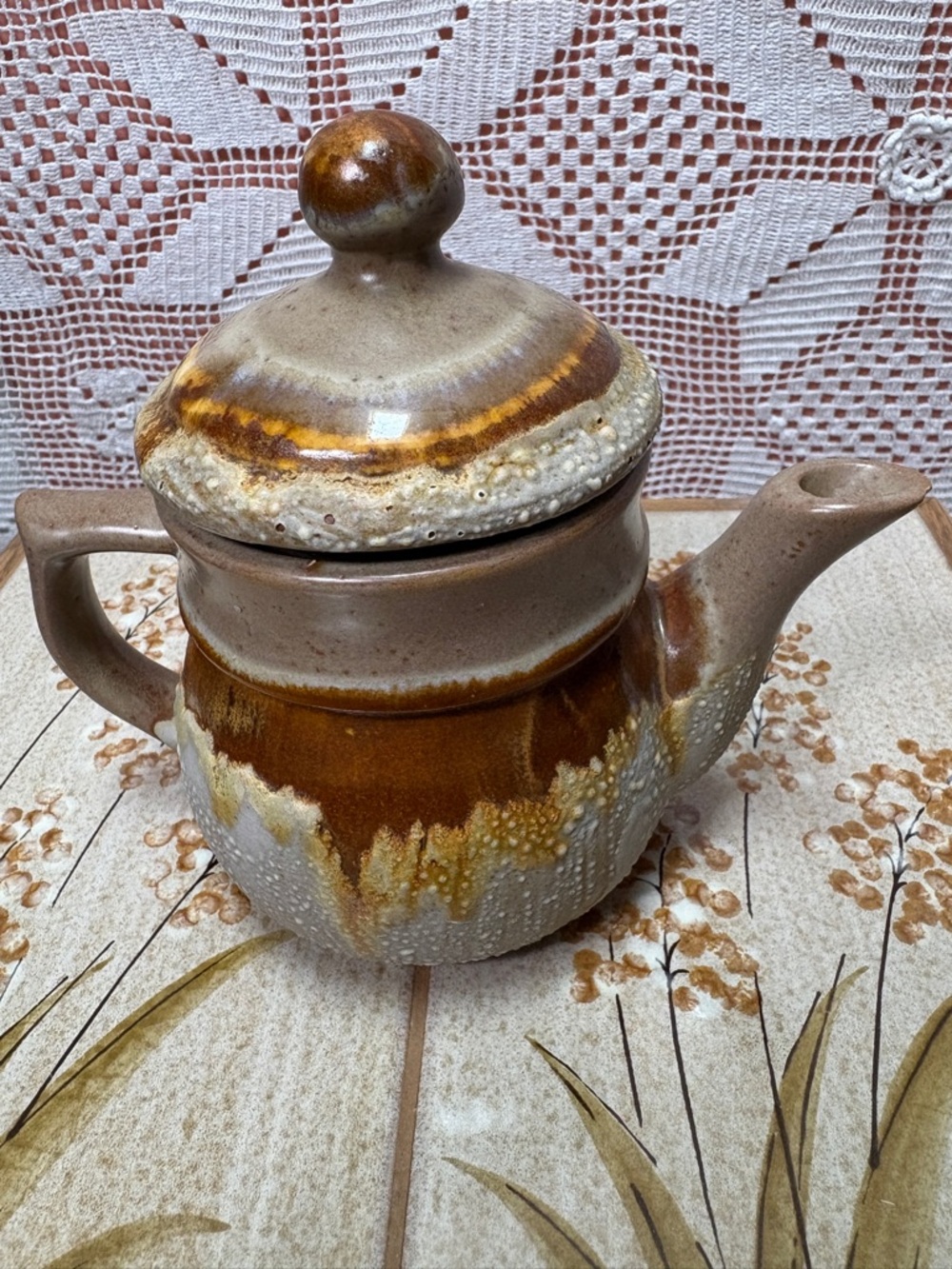 Vintage Stoneware Teapot | Tundra Canada Drip Glaze - Picture 7 of 10